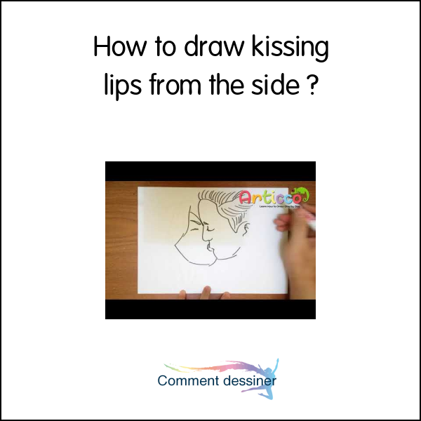 How to draw kissing lips from the side